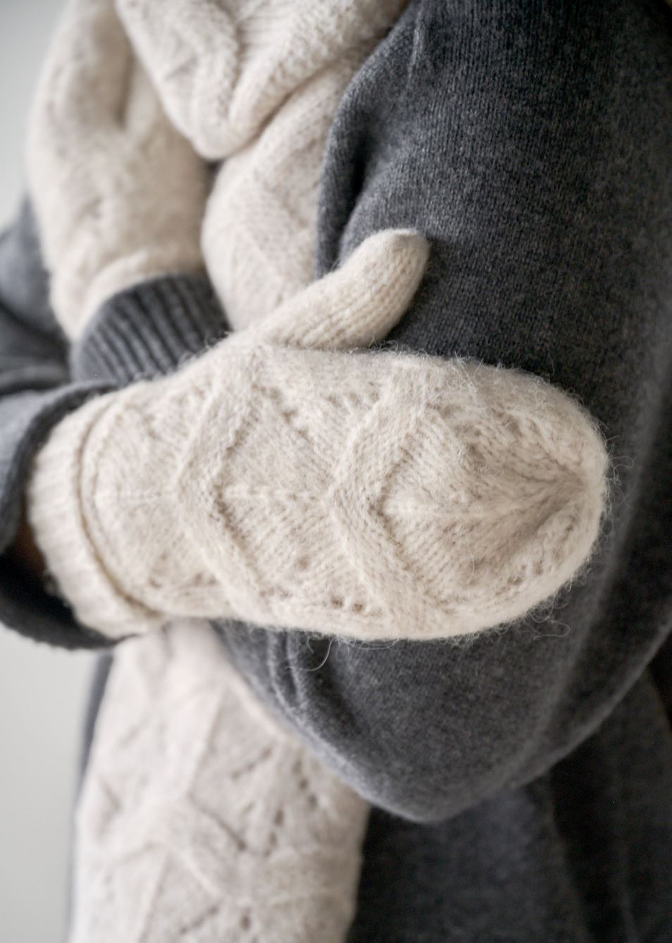 Gestrickte Handschuhe Sand - 10x23 cm Sand - 1