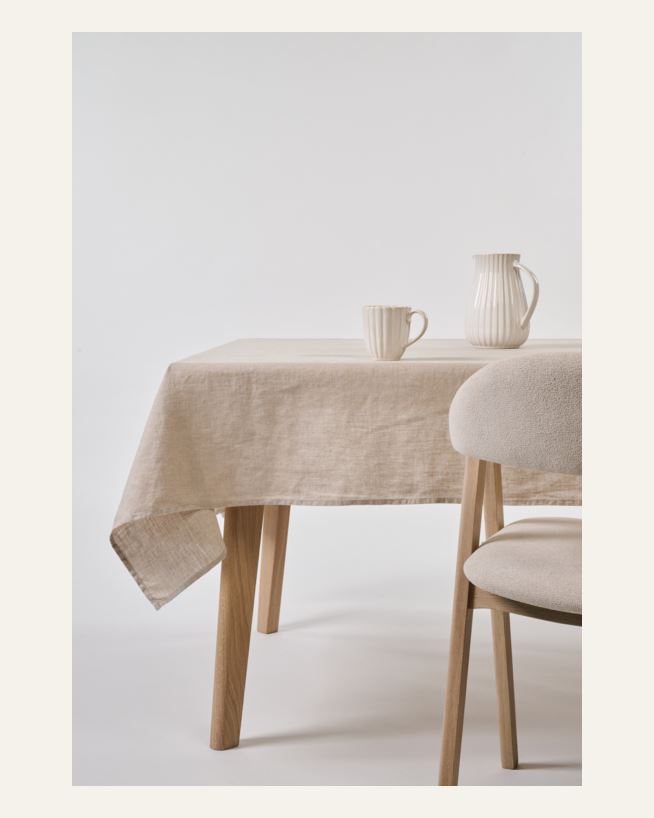 Tischdecke aus Leinen Natur - 90x90 cm Natur - 1