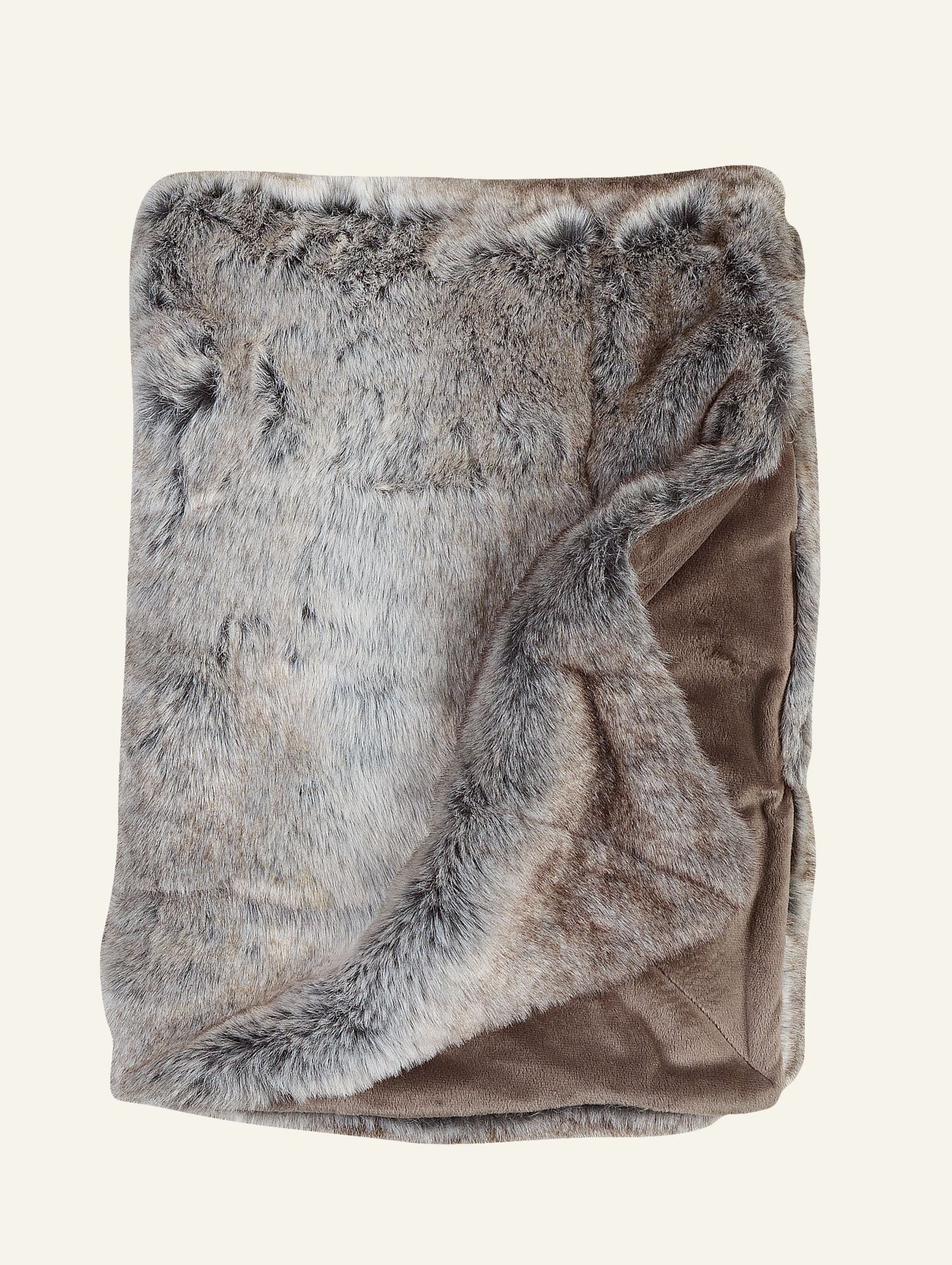 Plaid aus Kunstfell Grau - 130x170 cm Grau - 1